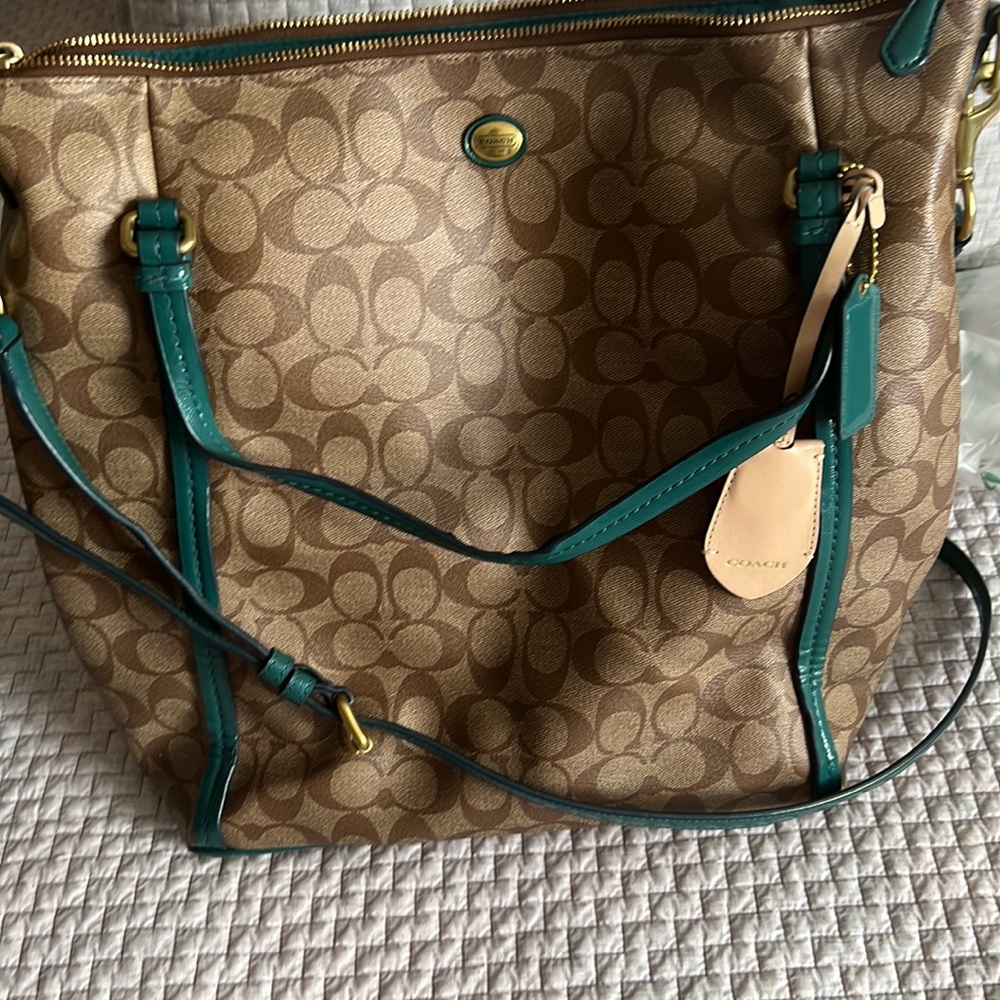 Coach Peyton Signature convertible bag jade/khaki - Picture 7 of 13